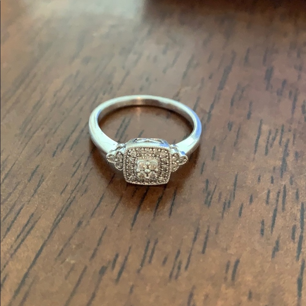 Sterling Silver and Diamond Ring